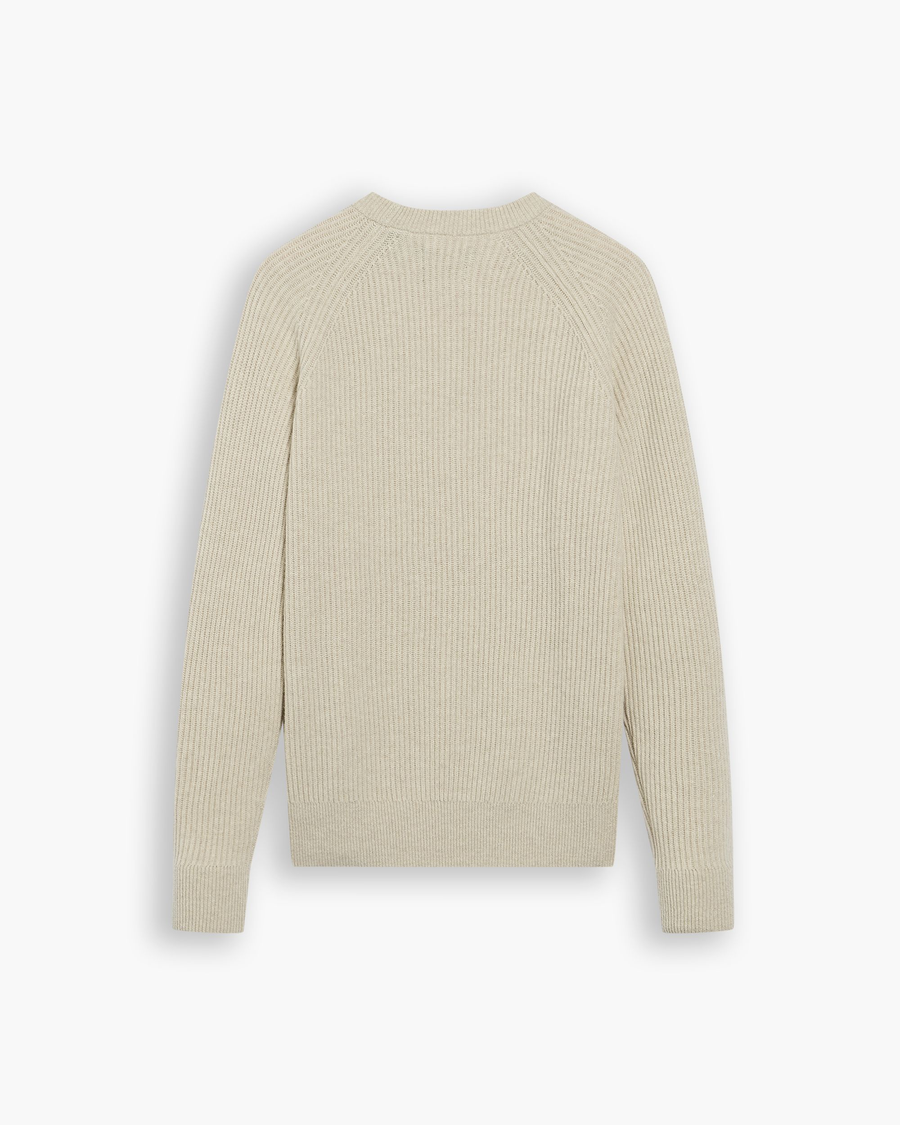 View of model wearing Wishbone Crewneck Sweater, Regular Fit.